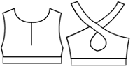 Front zipper cross back with band